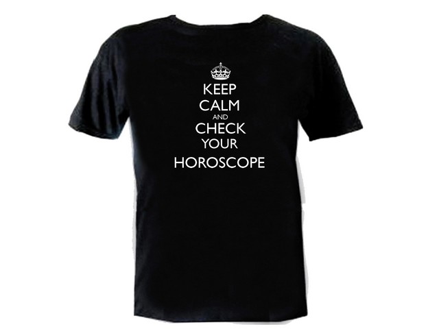 Keep calm and check your horoscope parody astrology t-shirt